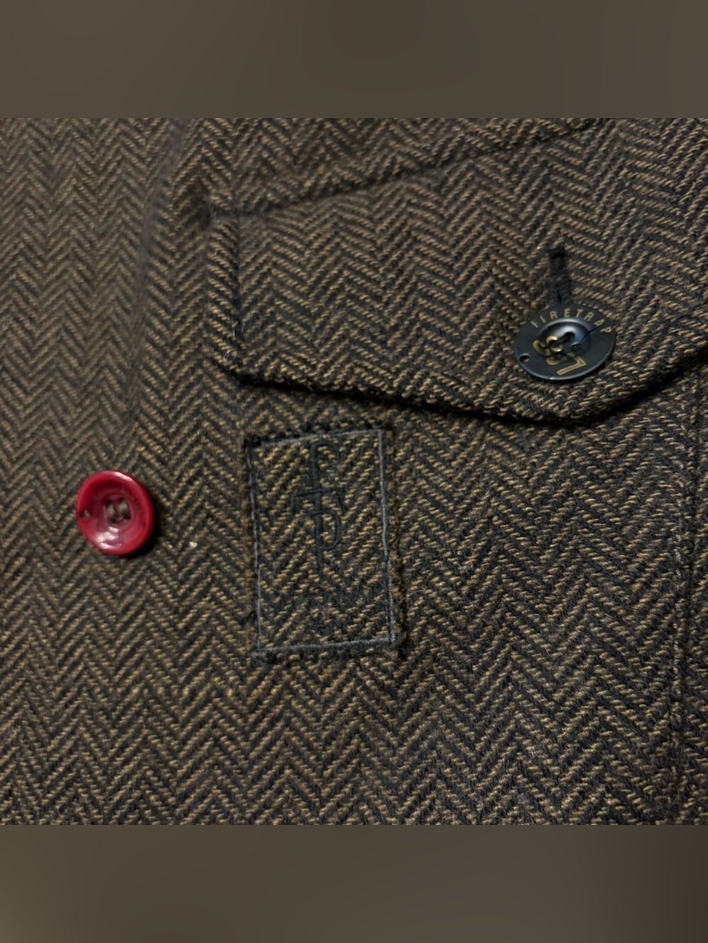 Grunge Brown Military Coat Jacket by Firetrap! - Picture 4 of 5